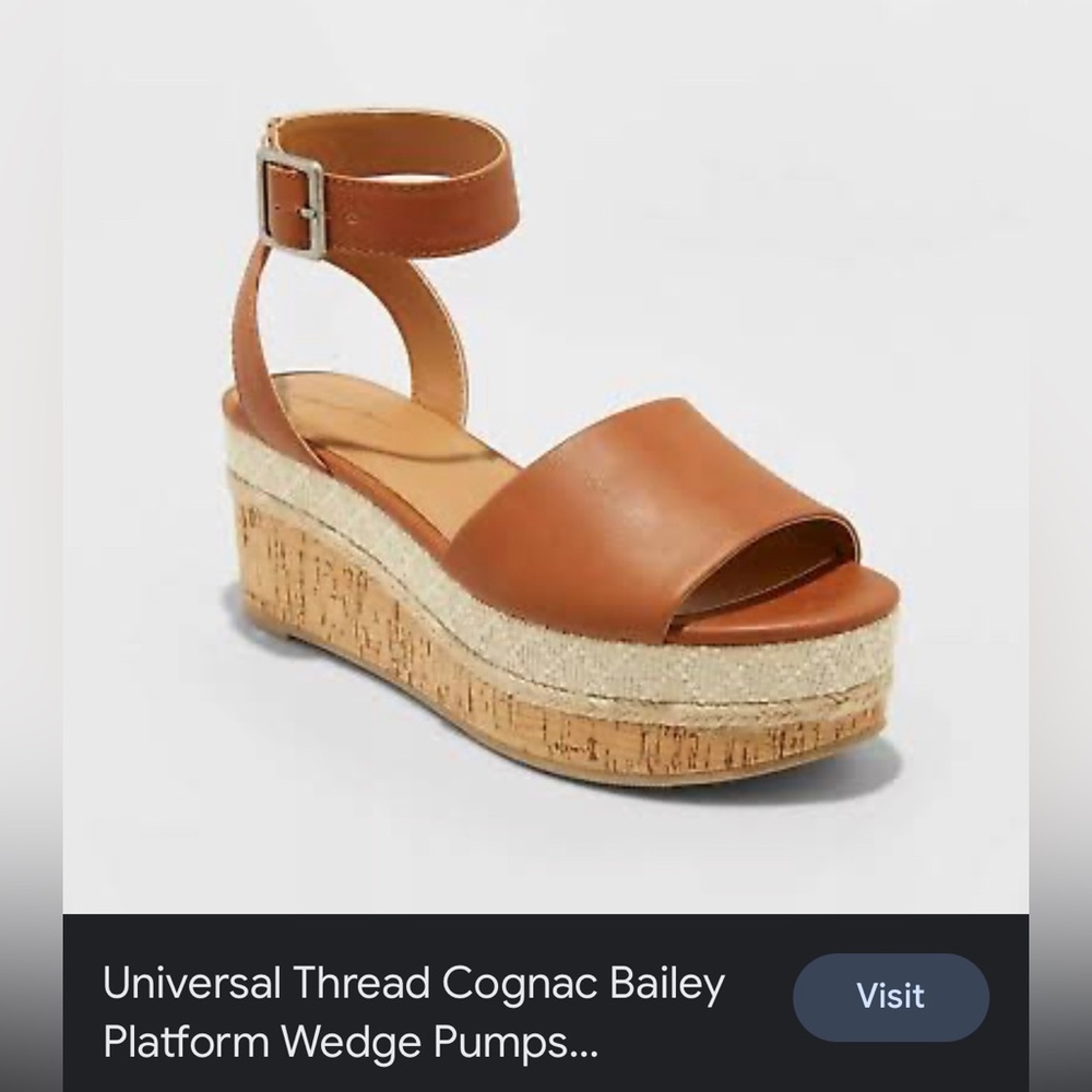 Universal Thread Cognac Bailey Wedge Pump